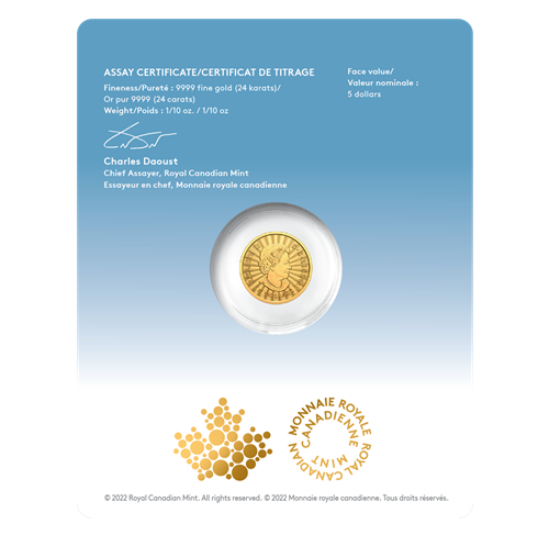 1/10 oz 2022 The Majestic Polar Bears Coin - Royal Canadian Mint .9999 Au