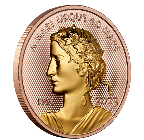 1 oz Rose Gold Coin - 2023 Peace Dollar - Royal Canadian Mint - .9999 Au (Mintage: 500)