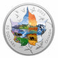 Silver coin with a scenic design of mountains, water, and wildlife, featuring the year 2023 and the value '50 Dollars'.