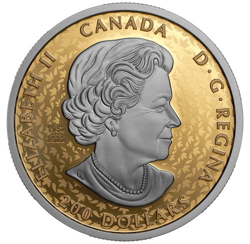 1 oz Platinum Plated Gold Coin - 2024 Peace Dollar - Royal Canadian Mint - .9999 Au (Mintage: 650)