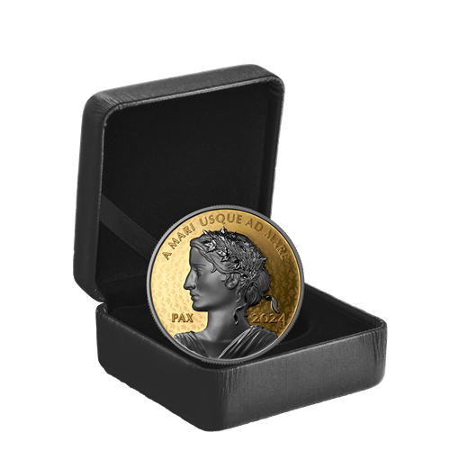 1 oz Platinum Plated Gold Coin - 2024 Peace Dollar - Royal Canadian Mint - .9999 Au (Mintage: 650)