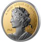 1 oz Platinum Plated Gold Coin - 2024 Peace Dollar - Royal Canadian Mint - .9999 Au (Mintage: 650)