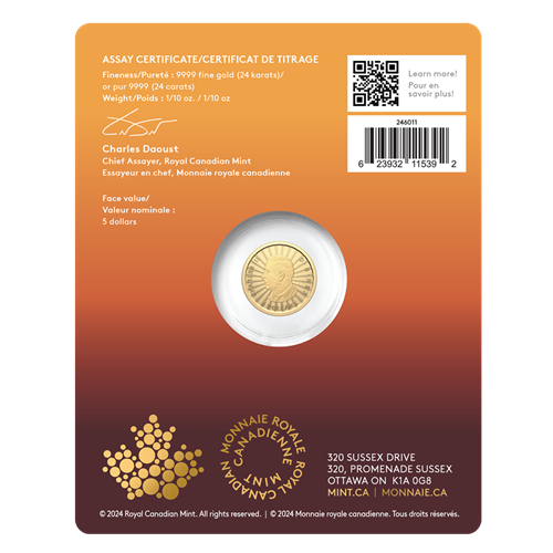 1/10 oz 2024 The Majestic Polar Bears Coin - Royal Canadian Mint .9999 Au