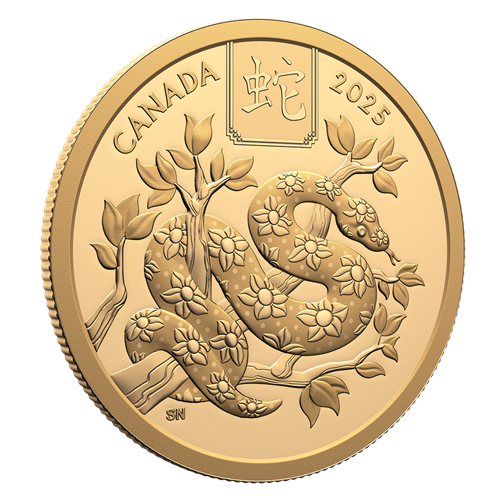1/2 oz Gold Coin - 2025 Lunar Year of the Snake - Royal Canadian Mint .9999 Au