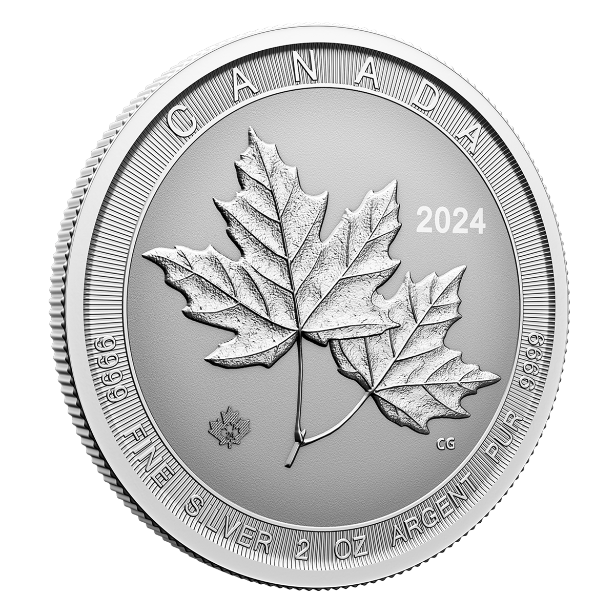 2 oz Silver Coin - 2024 Twin Maple Leaf - The Royal Canadian Mint .9999 Ag