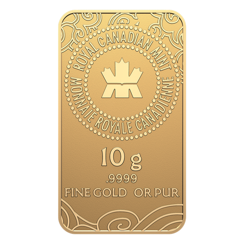10 g Gold Bar - 2025 Lunar Year of the Snake - Royal Canadian Mint - .9999 Au