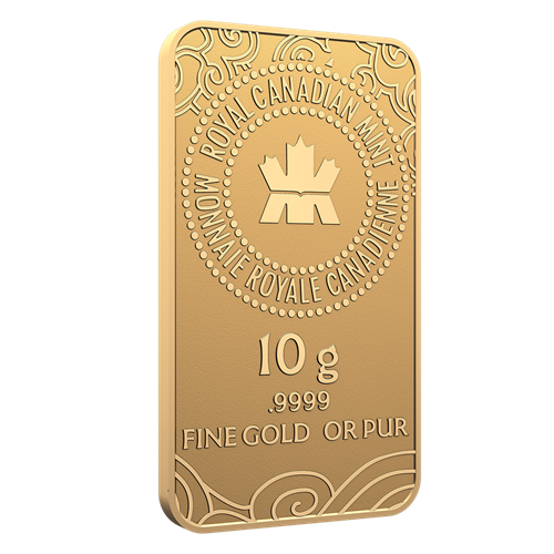 10 g Gold Bar - 2025 Lunar Year of the Snake - Royal Canadian Mint - .9999 Au