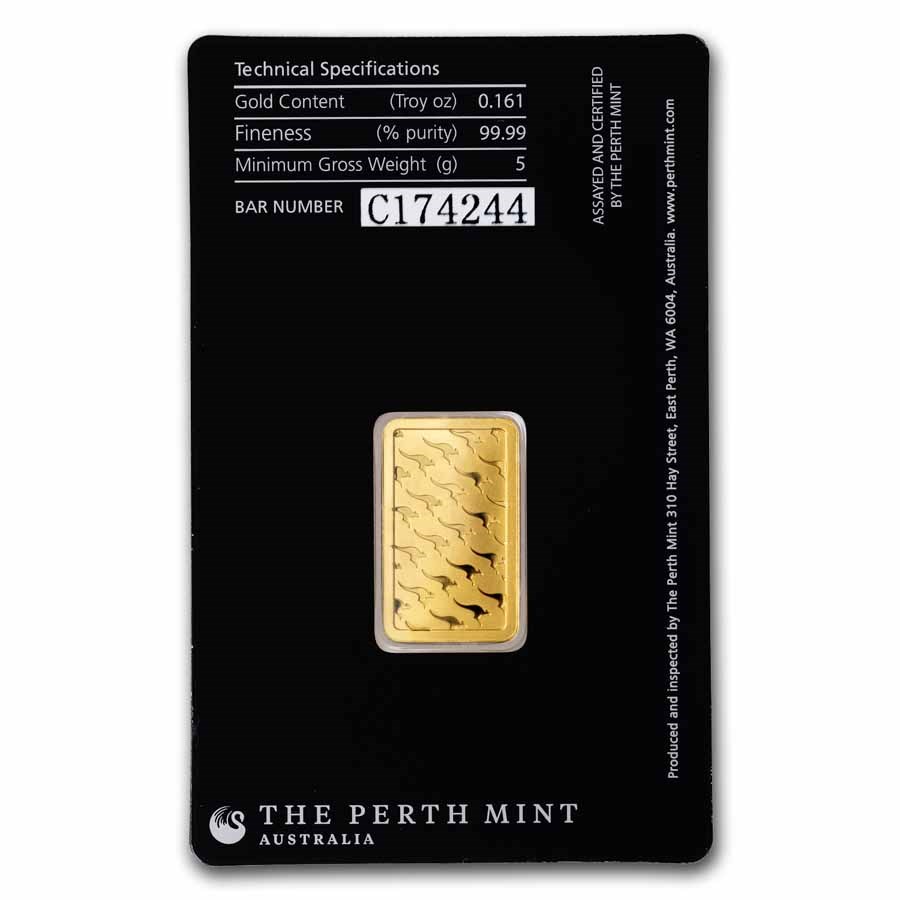 5 Gram Gold Bar - Perth Mint - .9999 Au