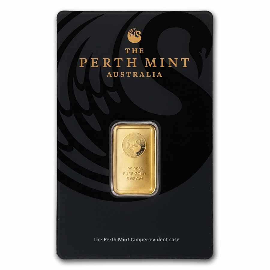 5 Gram Gold Bar - Perth Mint - .9999 Au