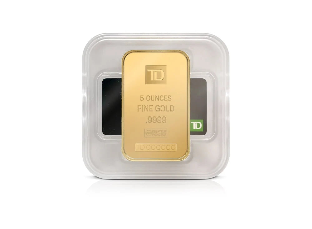 5 oz Gold TD Bank Bar - TD Bank - .9999 Au