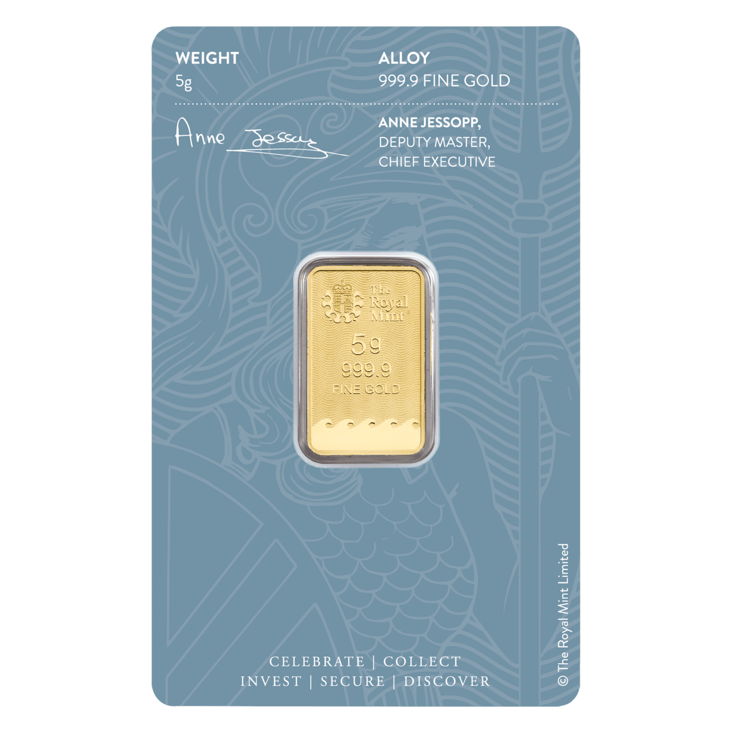 5 Gram Gold Bar - Britannia - Royal Mint .9999 Au