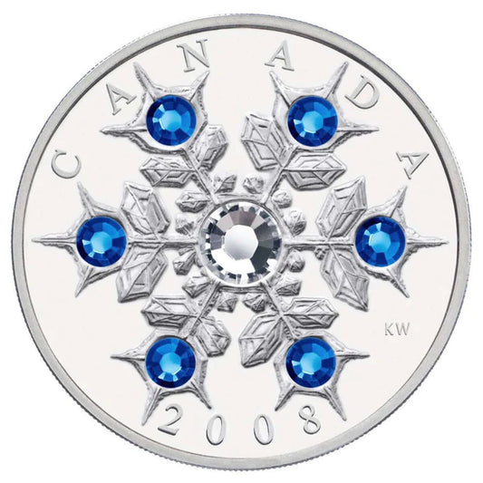 1 oz. Pure Silver Coin – Sapphire Crystal Snowflake (2008)
