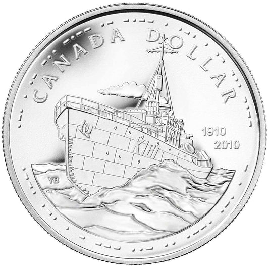3/4 oz 2010 $1 The Canadian Navy, 100th Anniversary - Silver Dollar B.U.