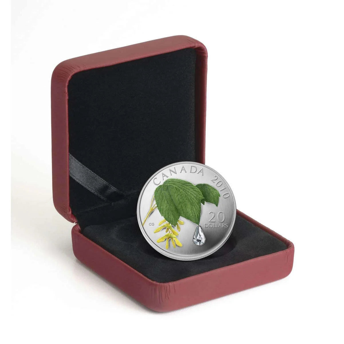 1 oz Fine Silver Coin - Maple Leaf Crystal Raindrop (2010)