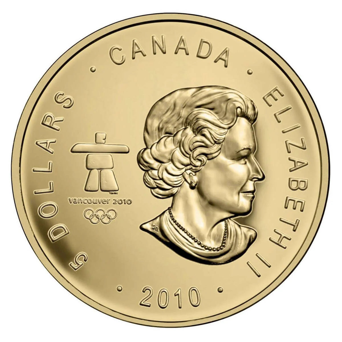 1 oz 2010 $5 Canadian Olympic Hockey Gold - Pure Silver Coin