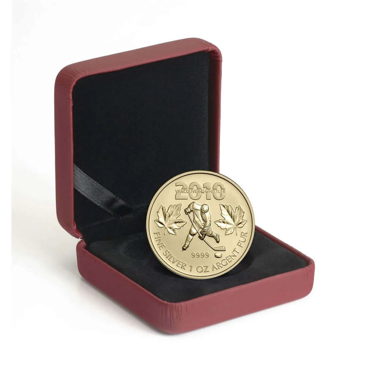 1 oz 2010 $5 Canadian Olympic Hockey Gold - Pure Silver Coin