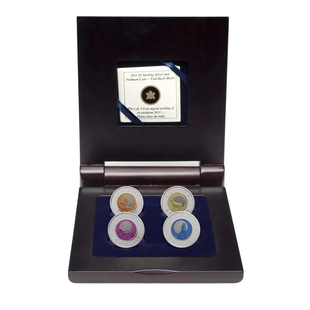 2011-2012 Full Moon Sterling Silver and Niobium 4-Coin Set in Display Case