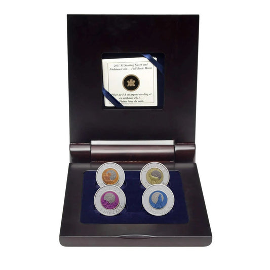 2011-2012 Full Moon Sterling Silver and Niobium 4-Coin Set in Display Case
