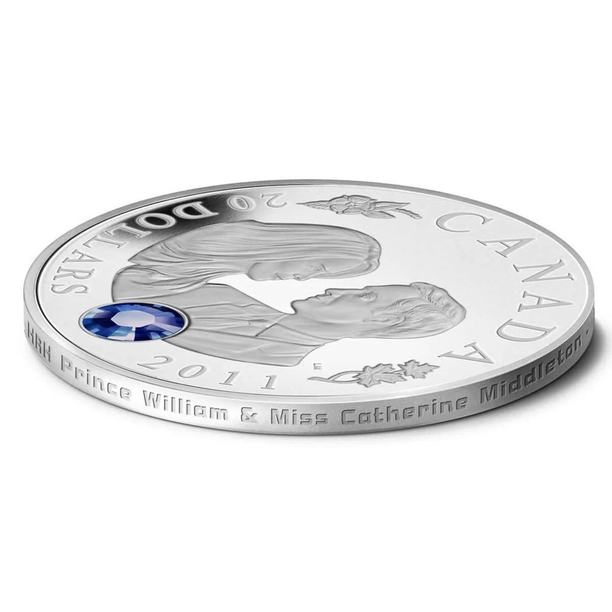 1 oz 2011 $20 H.R.H. Prince William of Wales and Miss Catherine Middleton - Pure Silver Coin