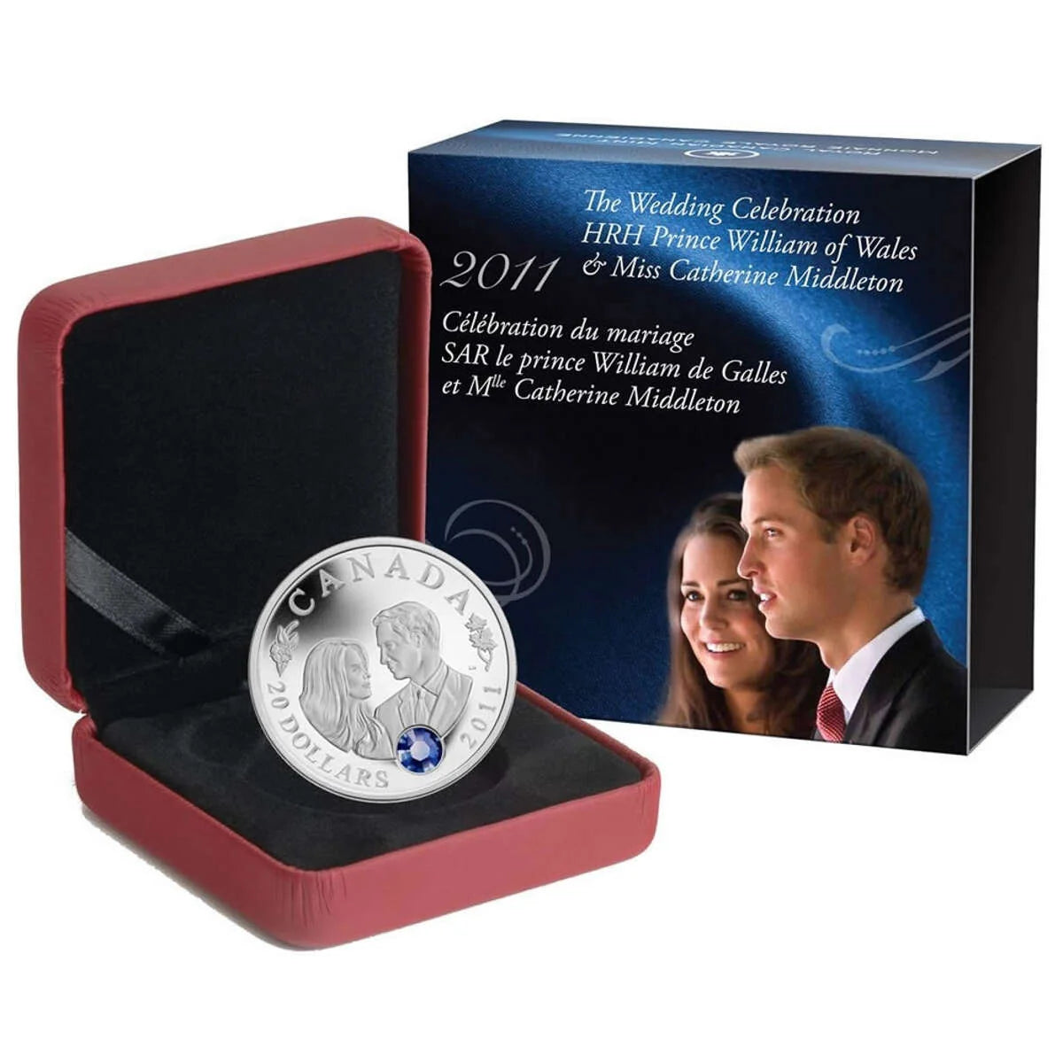 1 oz 2011 $20 H.R.H. Prince William of Wales and Miss Catherine Middleton - Pure Silver Coin