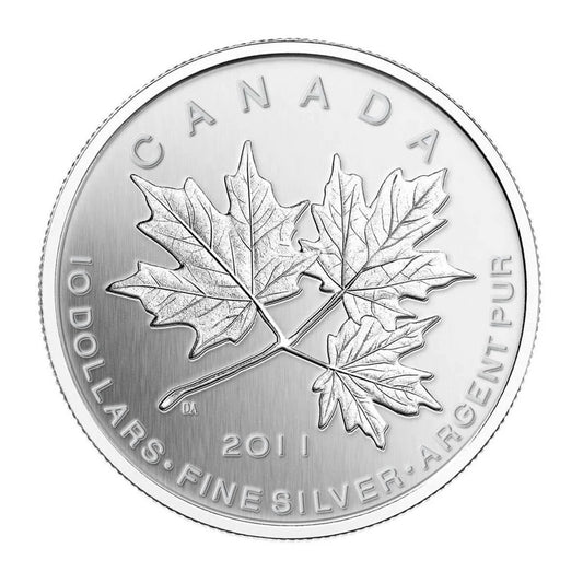 1/2 oz 2011 $10 Maple Leaf Forever - Pure Silver Coin