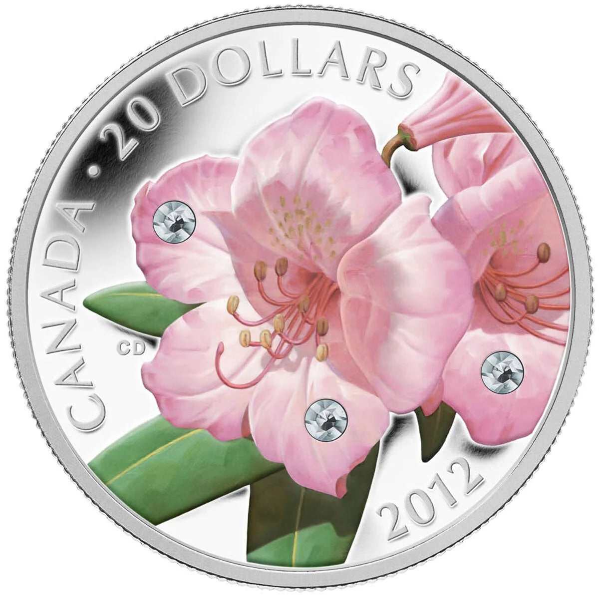 1 oz 2012 $20 Rhododendron - Pure Silver Coin
