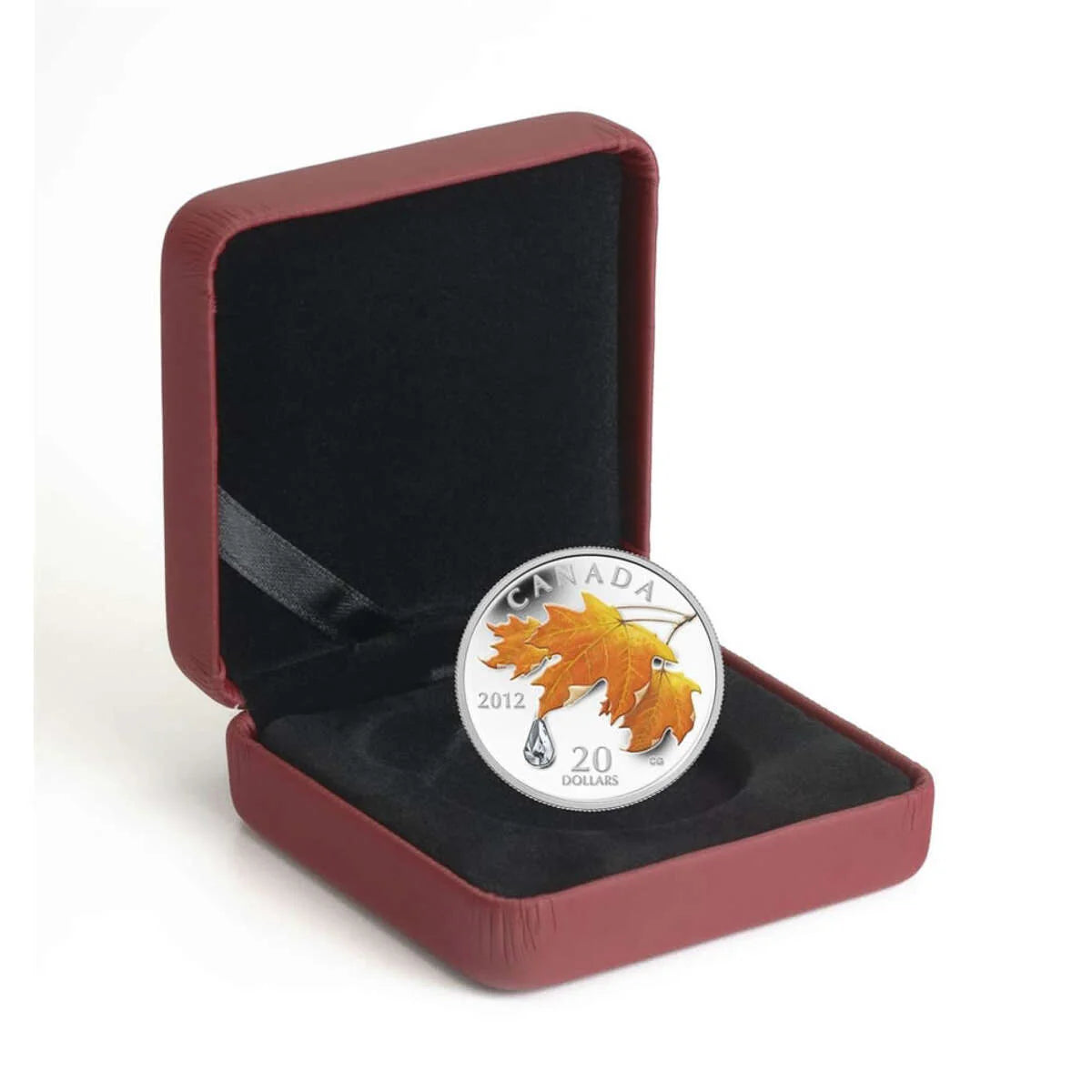 1 oz 2012 $20 Sugar Maple Crystal Raindrop - Pure Silver Coin