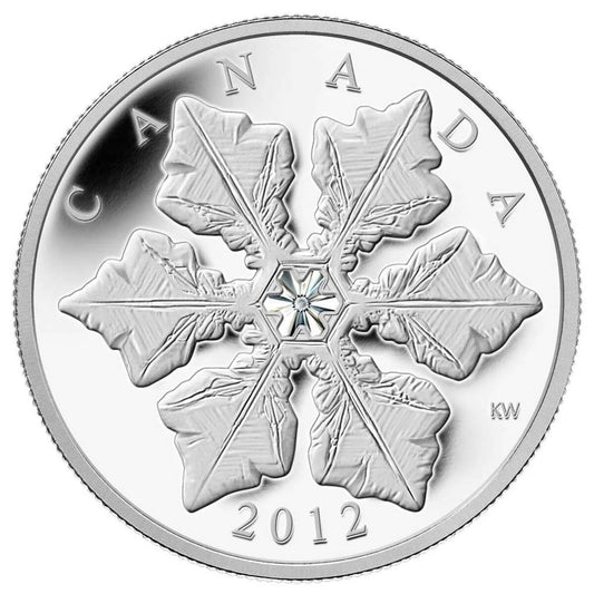 1 oz 2012 $20 Holiday Snowflake with Swarovski Crystal - Pure Silver Coin
