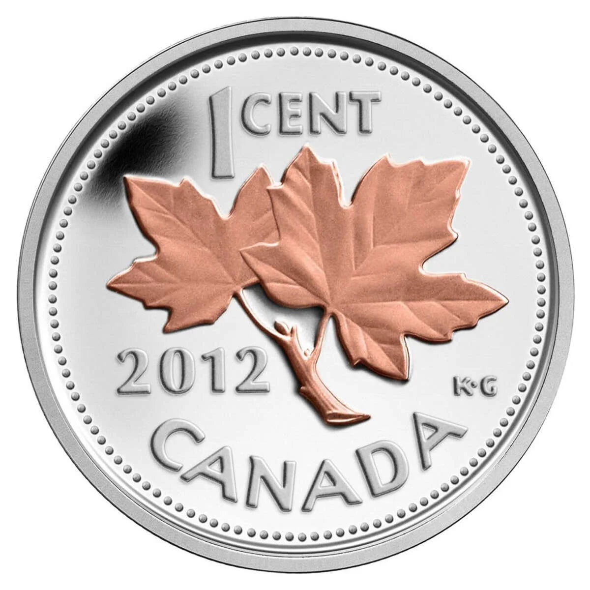 1/2 oz 2012 1c Farewell to the Penny - Pure Silver Coin with Gold Plating