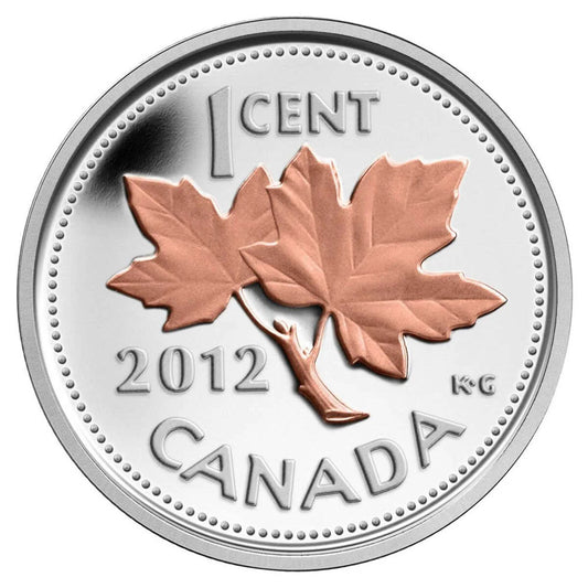 1/2 oz 2012 1c Farewell to the Penny - Pure Silver Coin with Gold Plating