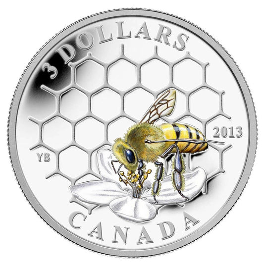 1/4 oz 2013 $3 Animal Architects: Bee & Hive - Pure Silver Coin