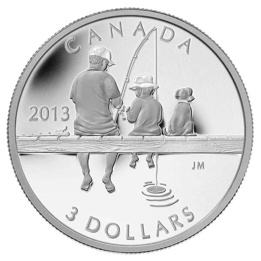 1/4 oz 2013 $3 Fishing - Pure Silver Coin