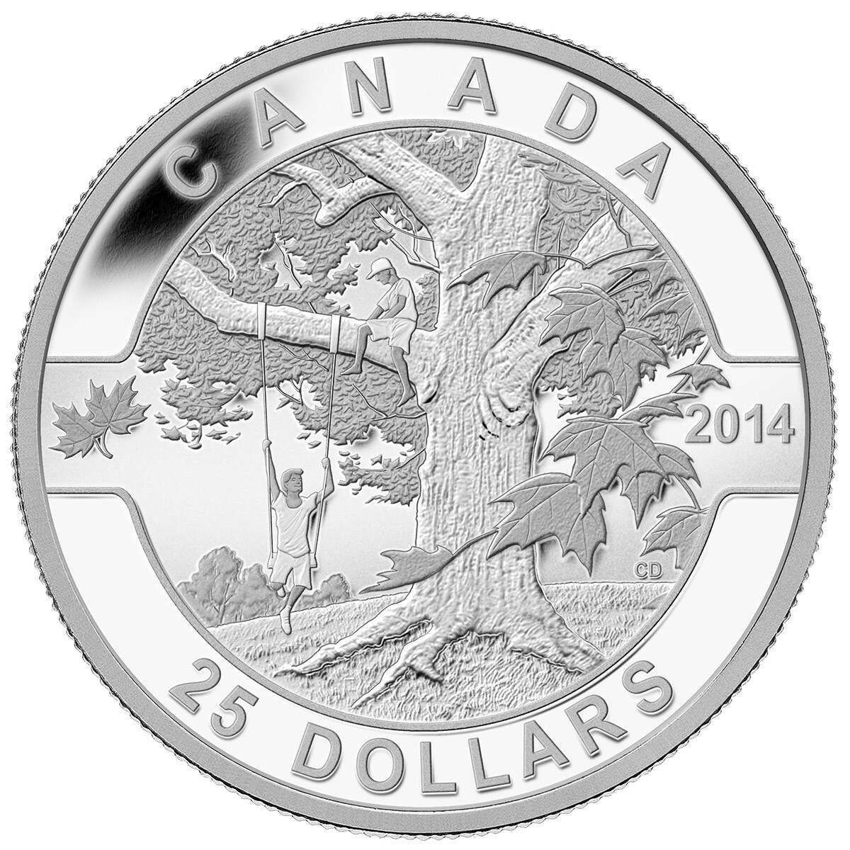 1 oz O Canada: Under the Maple Tree - 2014 $25 Pure Silver Coin