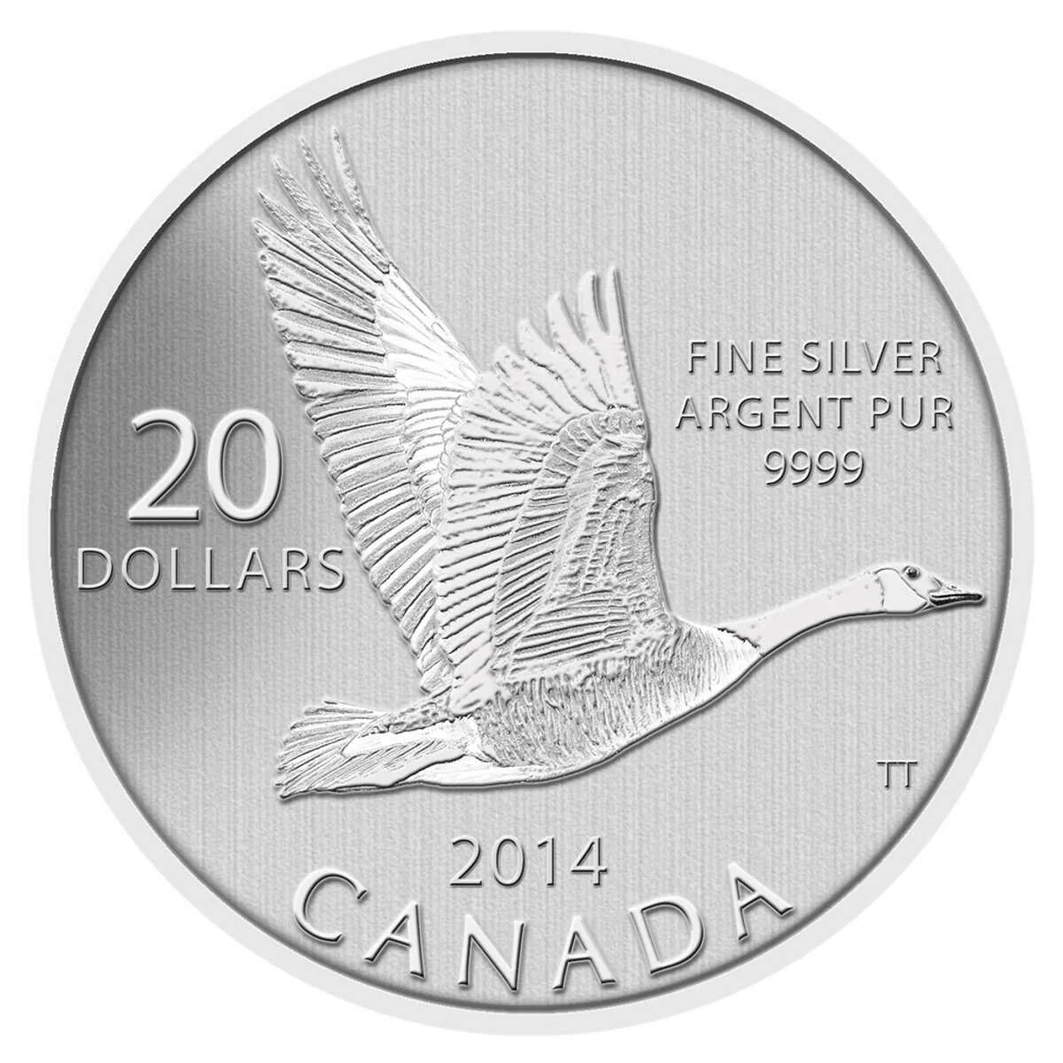 1/4 oz 2014 $20 for $20 Canada Goose - Pure Silver Coin