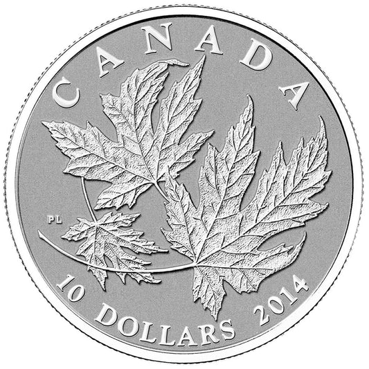 1/2 oz 2014 $10 Silver Maple Leaf - Pure Silver Coin