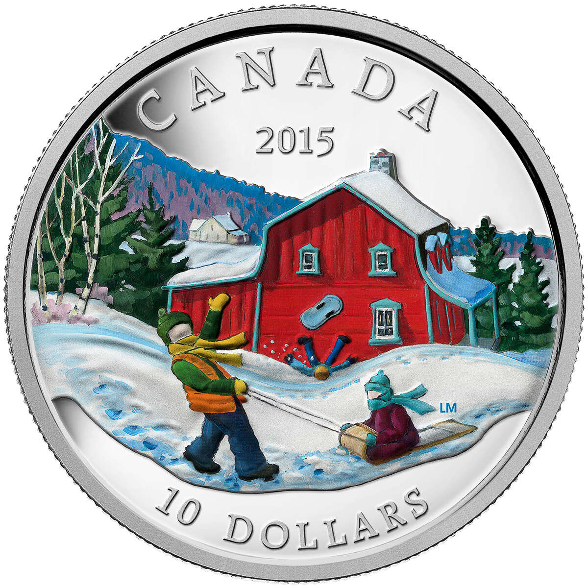 1/2 oz 2015 $10 Winter Scene - Pure Silver Coin