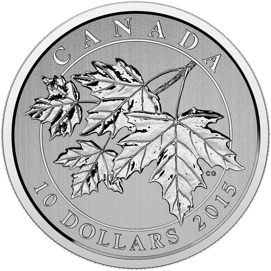 1/2 oz 2015 $10 Maple Leaf - Pure Silver Coin