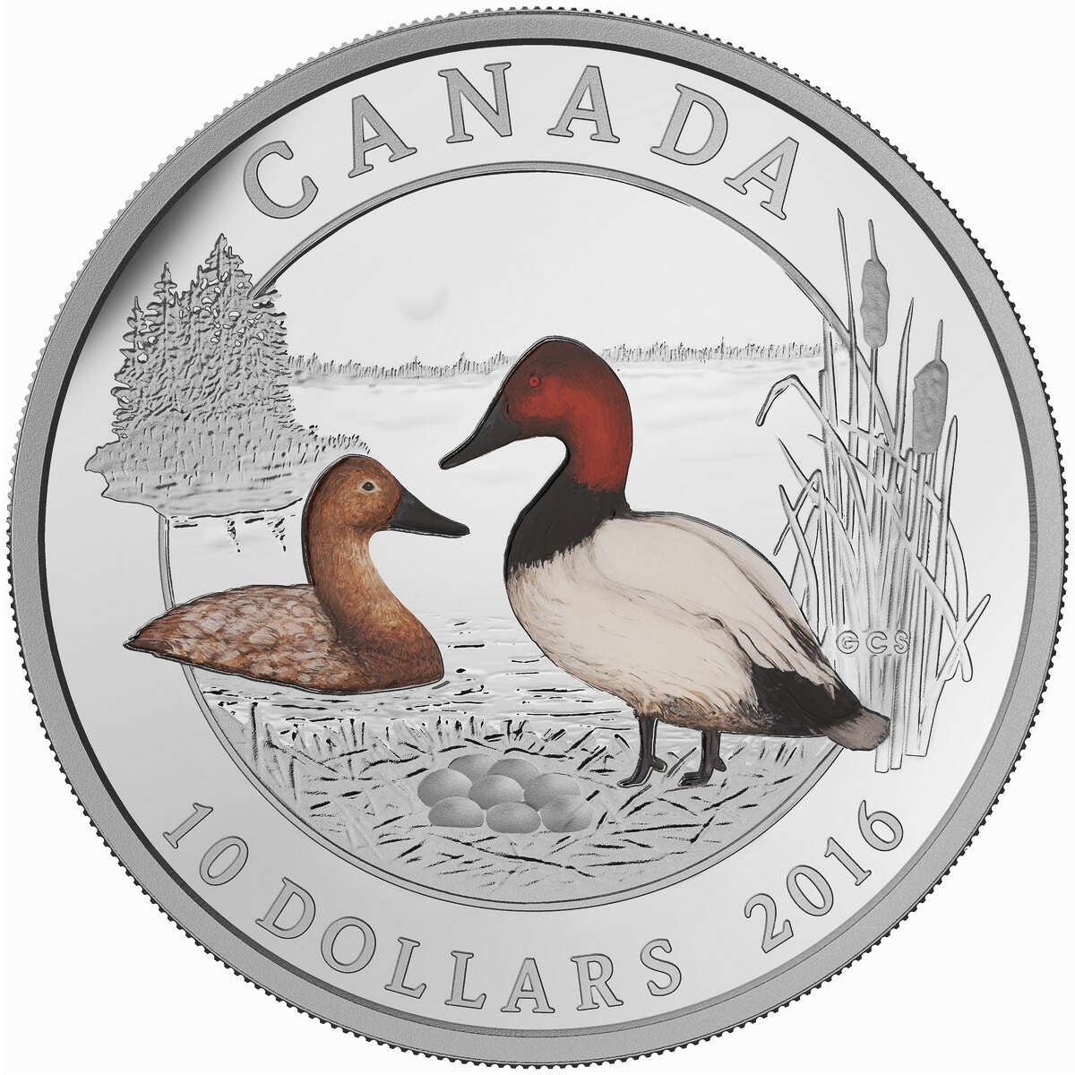 1/2 oz 2016 $10 Ducks of Canada: Canvasback - Pure Silver Coin