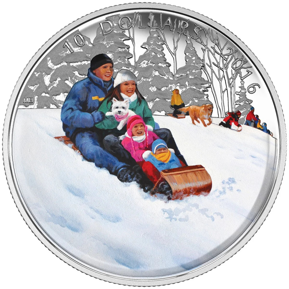 1/2 oz 2016 $10 Winter Fun - Pure Silver Coin