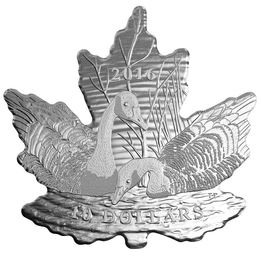 1/2 oz 2016 $10 Maple Leaf Silhouette: Canada Geese - Pure Silver Coin