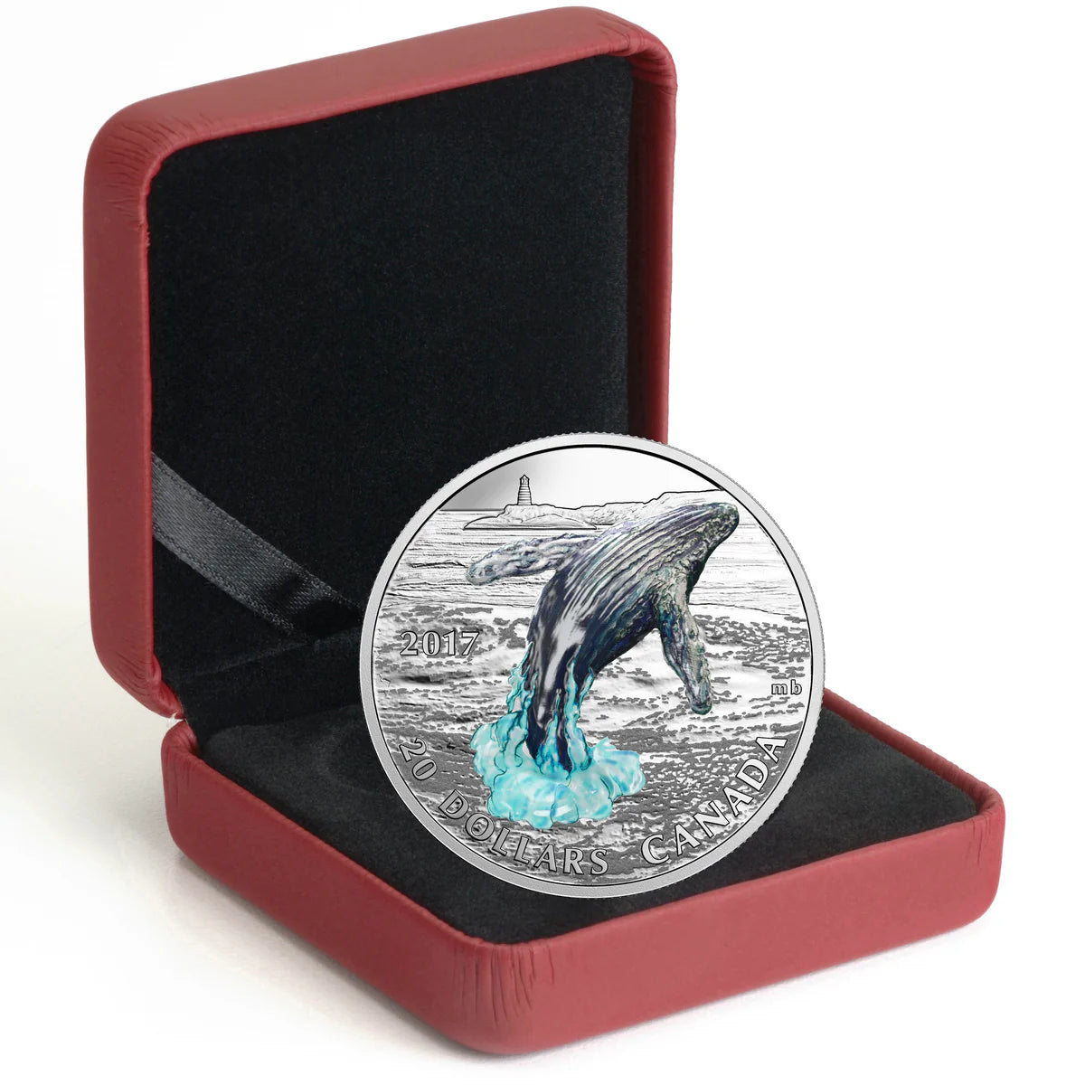 1 oz 2017 $20 Breaching Whale - Pure Silver Coin