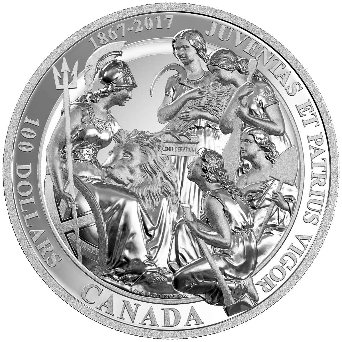 10 oz 2017 $100 The 1867 Confederation - Pure Silver Coin