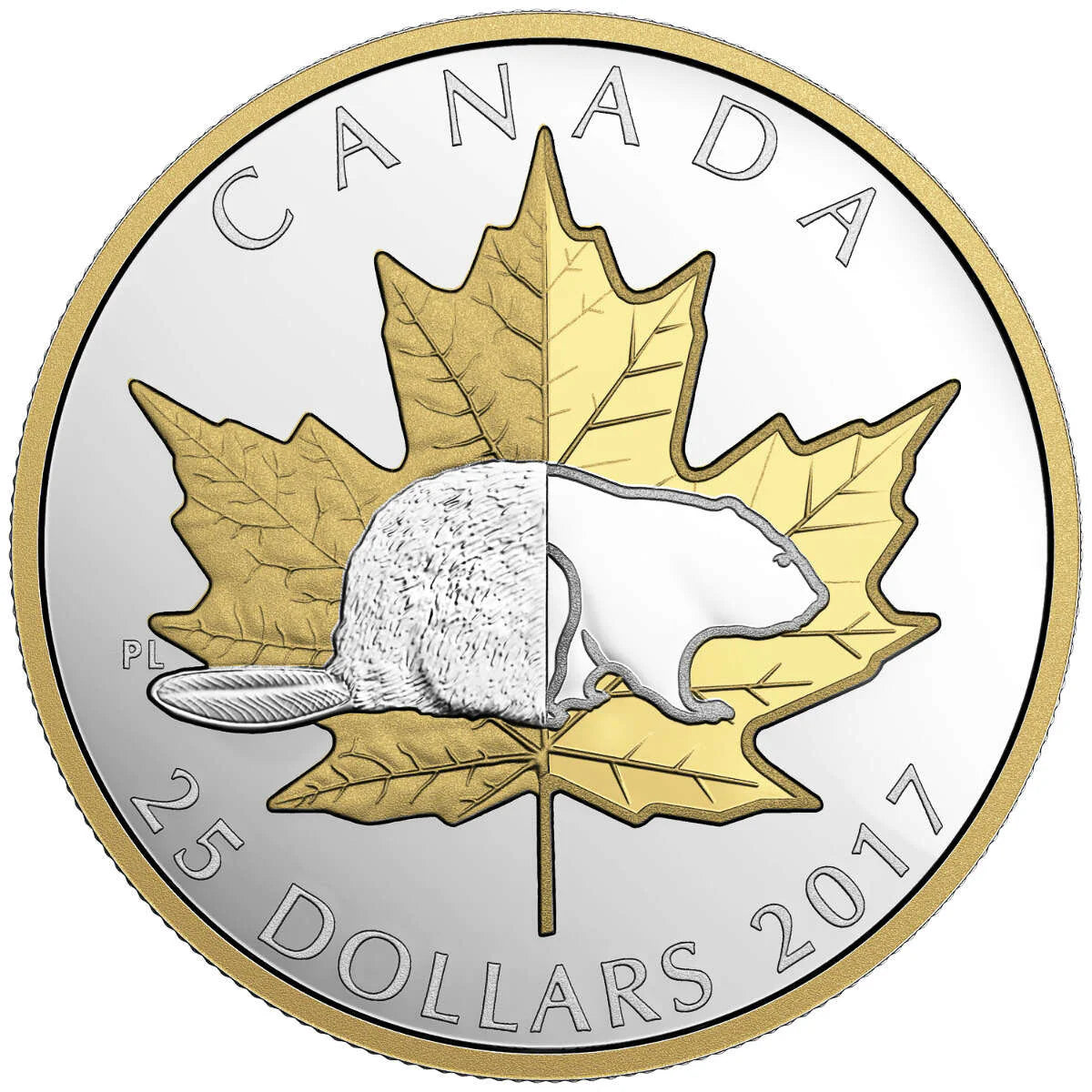 2017 $25 Timeless Icons: Beaver - Pure Silver Piedfort Coin
