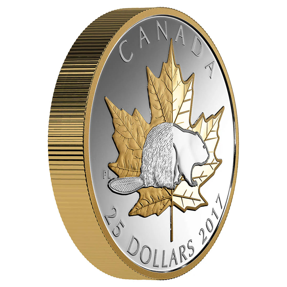 2017 $25 Timeless Icons: Beaver - Pure Silver Piedfort Coin