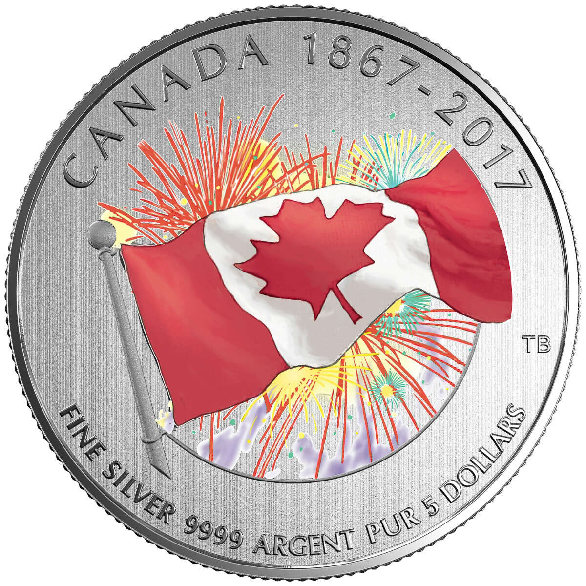 1/4 oz 2017 $5 Proudly Canadian - Pure Silver Glow-in-the-Dark Coin