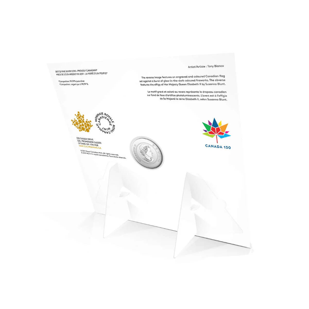 1/4 oz 2017 $5 Proudly Canadian - Pure Silver Glow-in-the-Dark Coin