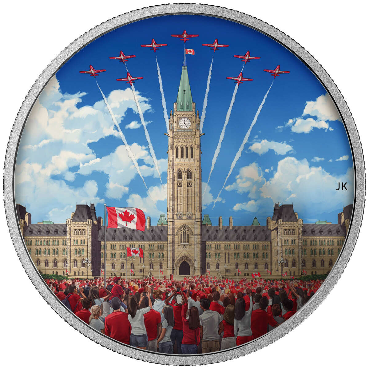 2 oz 2017 $30 Celebrating Canada Day - Pure Silver Coin with Bonus Black Light