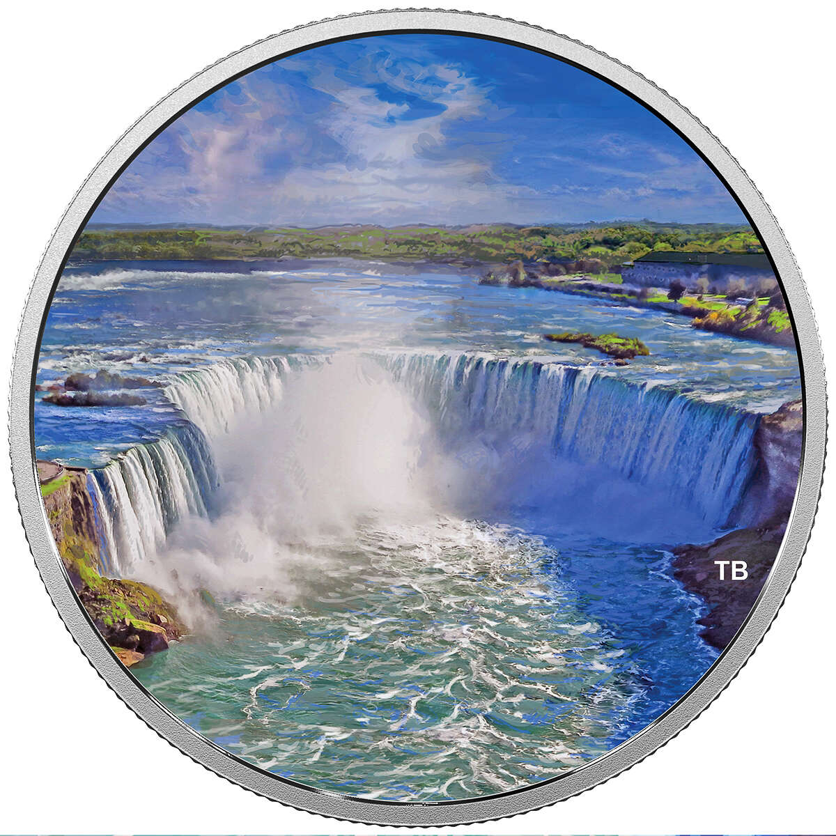 2 oz 2018 $30 Fireworks at the Falls - Pure Silver Coin with black light