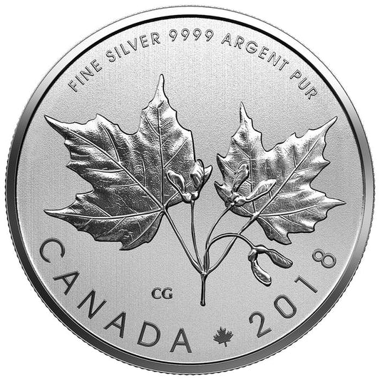 1/2 oz. Pure Silver Coin - Maple Leaves (2018)