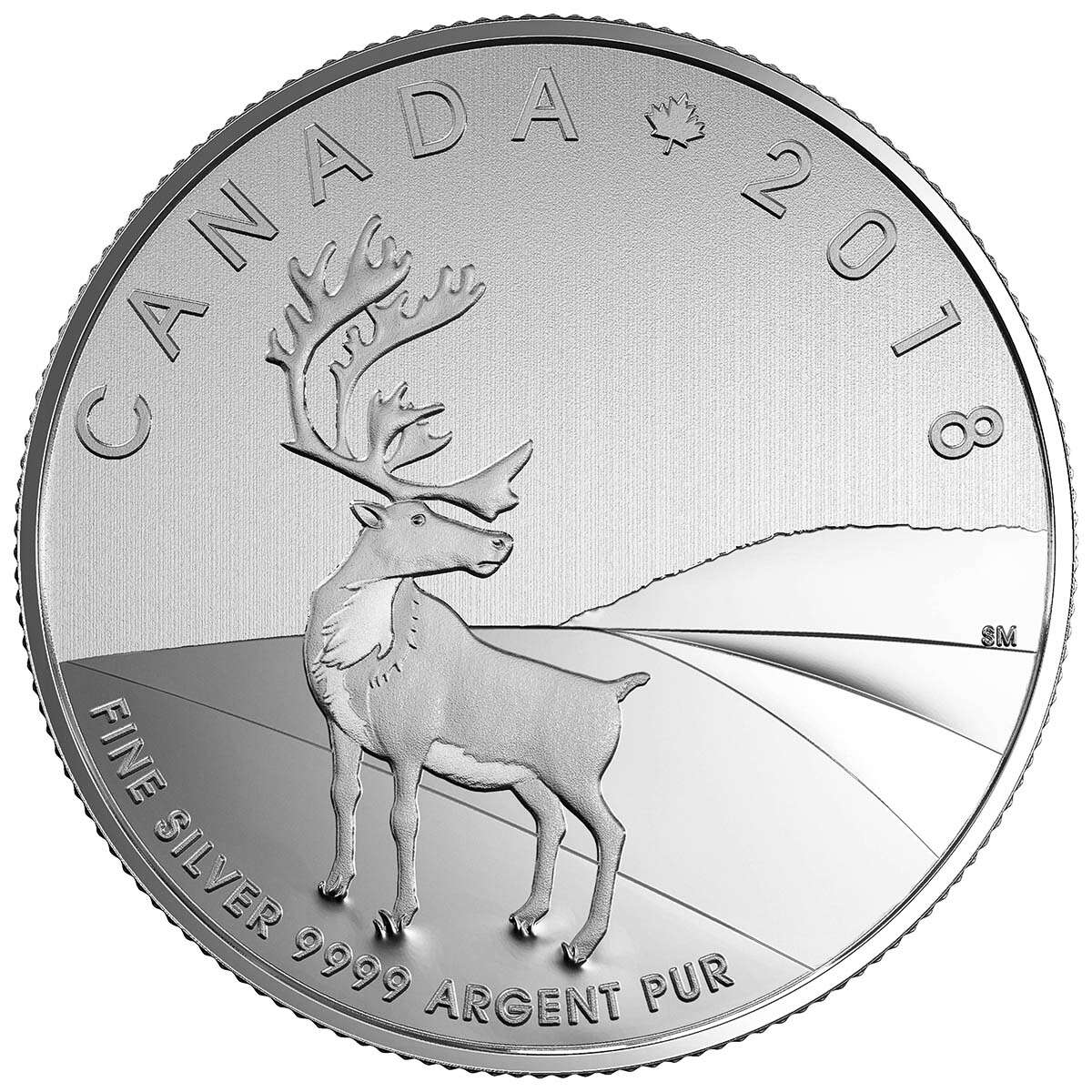 1/4 oz 2018 $3 Caribou - Pure Silver Coin